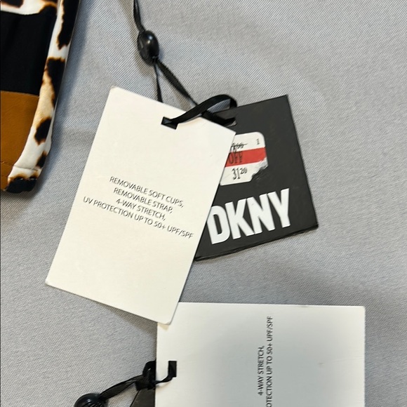 DKNY Leopard Print Bandeau Bikini Set - Picture 2 of 7